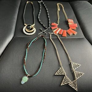 #25 variety material necklaces bundle